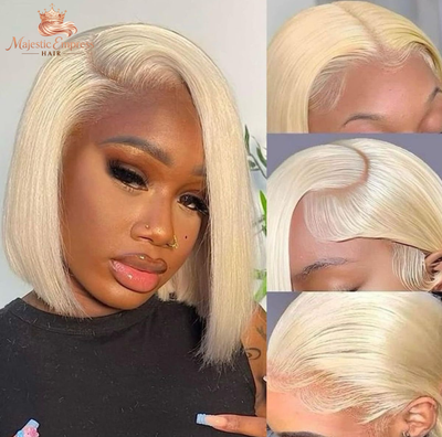 13x4 613 HD Blonde Bob Lace Front Wig – Human Hair